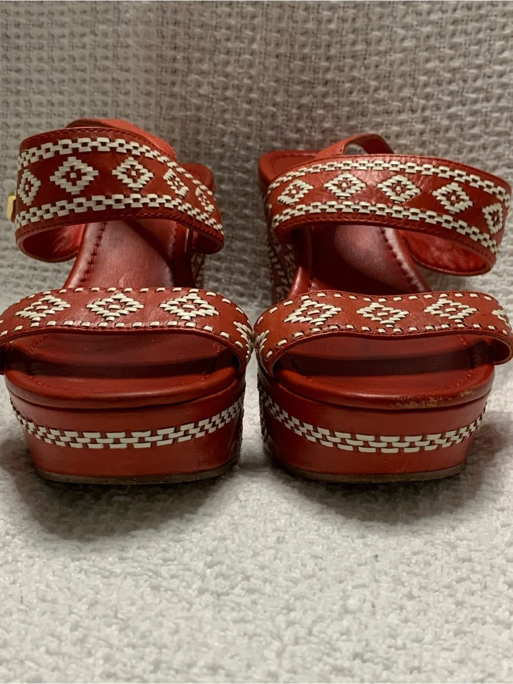 Tory Burch Reena Leather Platform Wedge Sandals